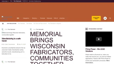 Screenshot of Thefabricator.com