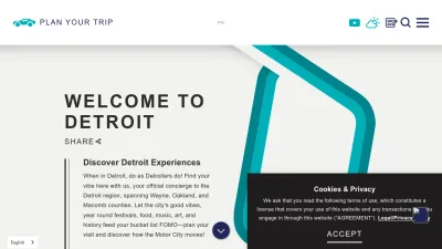 Screenshot of Visitdetroit.com