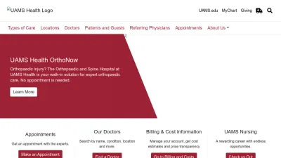 Screenshot of Uamshealth.com