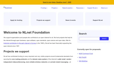 Screenshot of Nlnet.nl