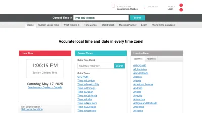 Screenshot of Worldtimeserver.com