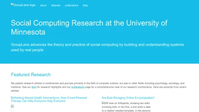 Screenshot of Grouplens.org