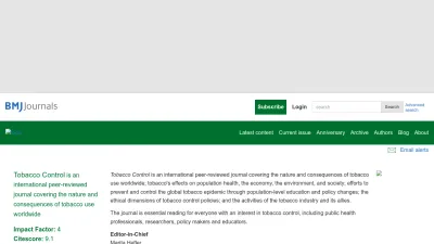 Screenshot of Tobaccocontrol.bmj.com