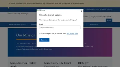 Screenshot of Minorityhealth.hhs.gov