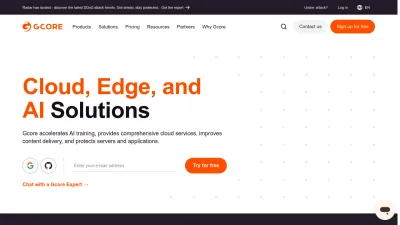 Screenshot of Gcore.com