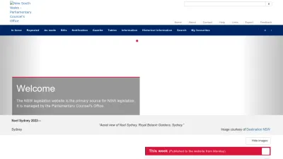 Screenshot of Legislation.nsw.gov.au