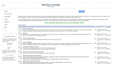 Screenshot of Apachelounge.com
