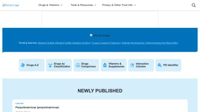 Screenshot preview of rxlist.com