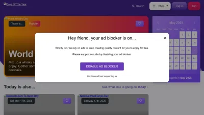 Screenshot preview of daysoftheyear.com