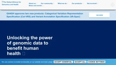 Screenshot preview of ga4gh.org