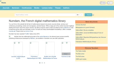 Screenshot preview of numdam.org