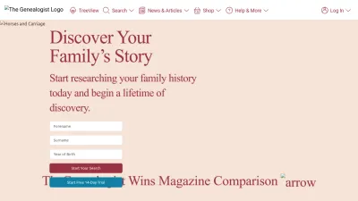 Screenshot preview of thegenealogist.co.uk