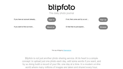 Screenshot preview of blipfoto.com