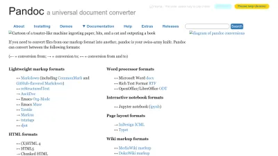 Screenshot of Pandoc.org