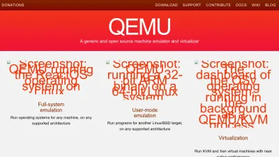 Screenshot of Qemu.org