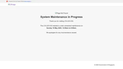 Screenshot of Lta.gov.sg