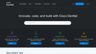 Screenshot of Developer.cisco.com