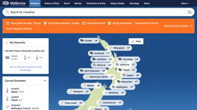 Screenshot of Metservice.com