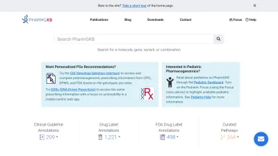 Screenshot of Pharmgkb.org