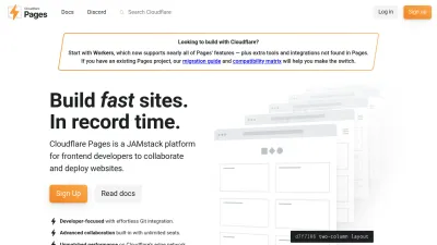 Screenshot of Pages.cloudflare.com