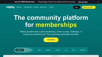 Screenshot preview of mightynetworks.com