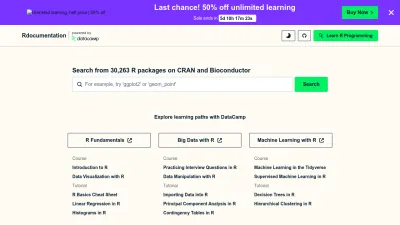 Screenshot of Rdocumentation.org