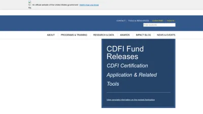 Screenshot of Cdfifund.gov