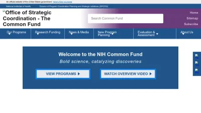 Screenshot of Commonfund.nih.gov