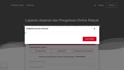 Screenshot of Lapor.go.id