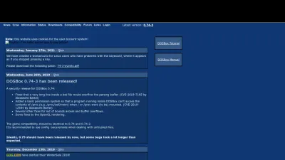 Screenshot of Dosbox.com