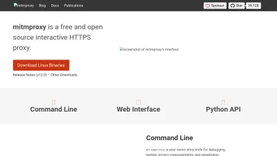 Screenshot of Mitmproxy.org