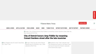 Screenshot of Metrotimes.com