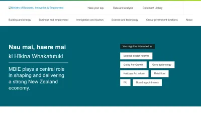 Screenshot of Mbie.govt.nz