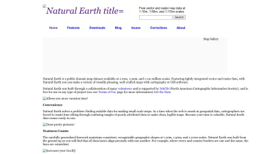 Screenshot of Naturalearthdata.com