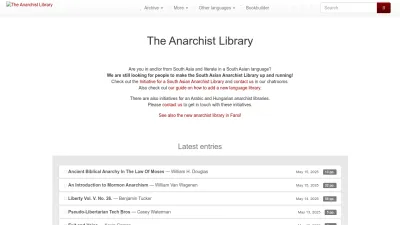 Screenshot of Theanarchistlibrary.org