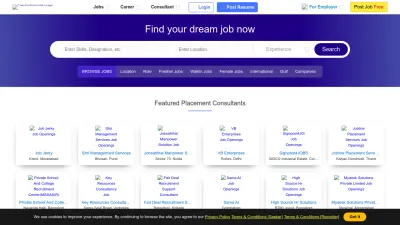 Screenshot preview of placementindia.com