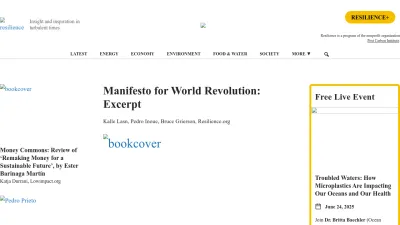 Screenshot of Resilience.org