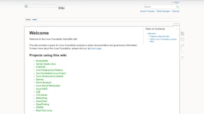 Screenshot of Wiki.linuxfoundation.org