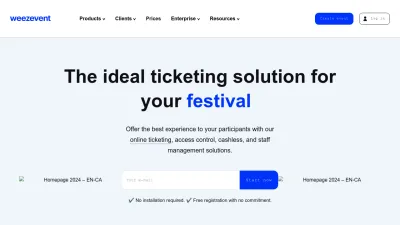 Screenshot of Weezevent.com