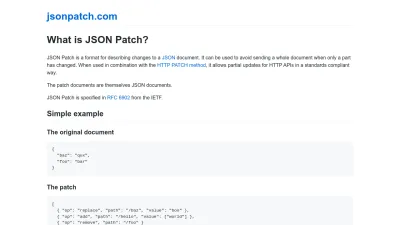 Screenshot of Jsonpatch.com