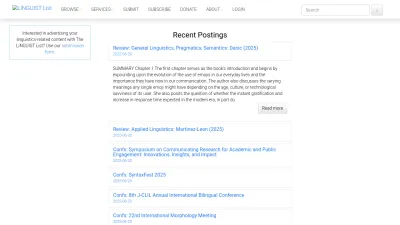 Screenshot preview of linguistlist.org