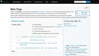 Screenshot of Segaretro.org