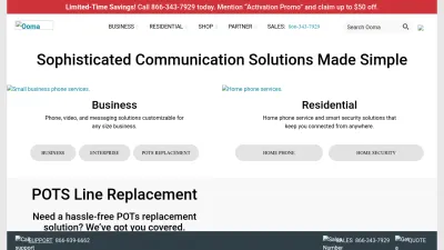 Screenshot of Ooma.com