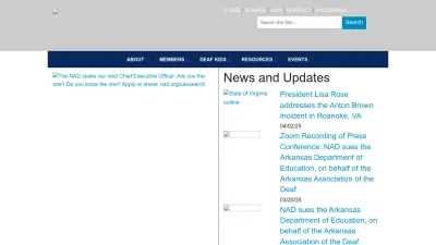 Screenshot of Nad.org