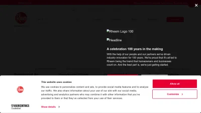 Screenshot of Rheem.com