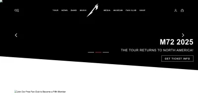Screenshot of Metallica.com