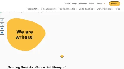 Screenshot of Readingrockets.org