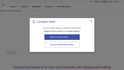 Screenshot of Pitneybowes.com