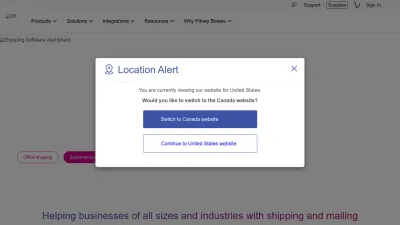 Screenshot preview of pitneybowes.com