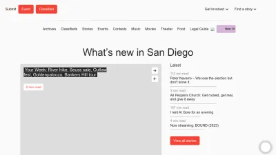 Screenshot of Sandiegoreader.com